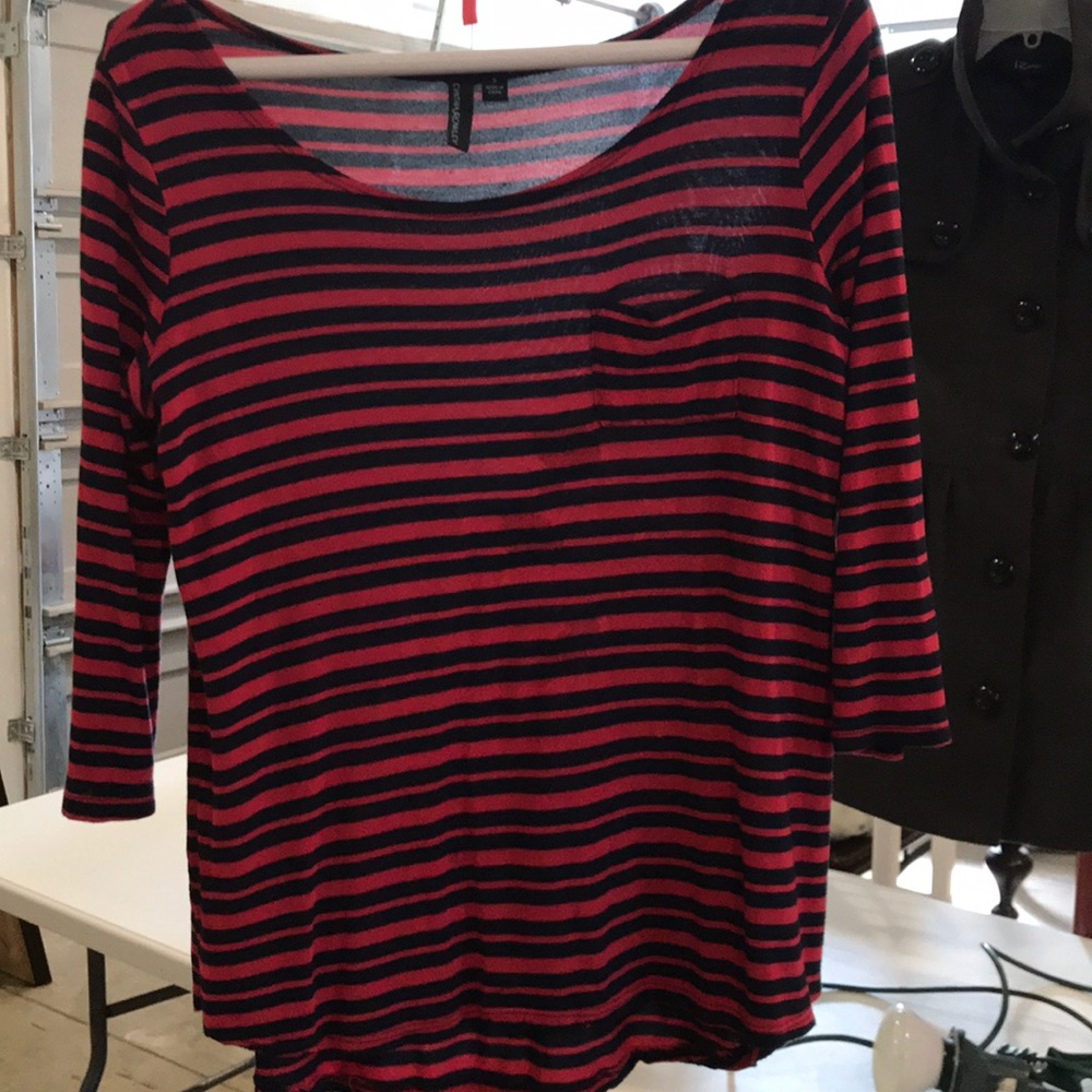 Red and black striped shirt